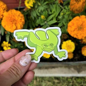 Sticker grenouille sauteuse