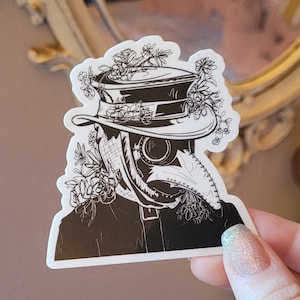 Pestdoktor mit Blumen Sticker
