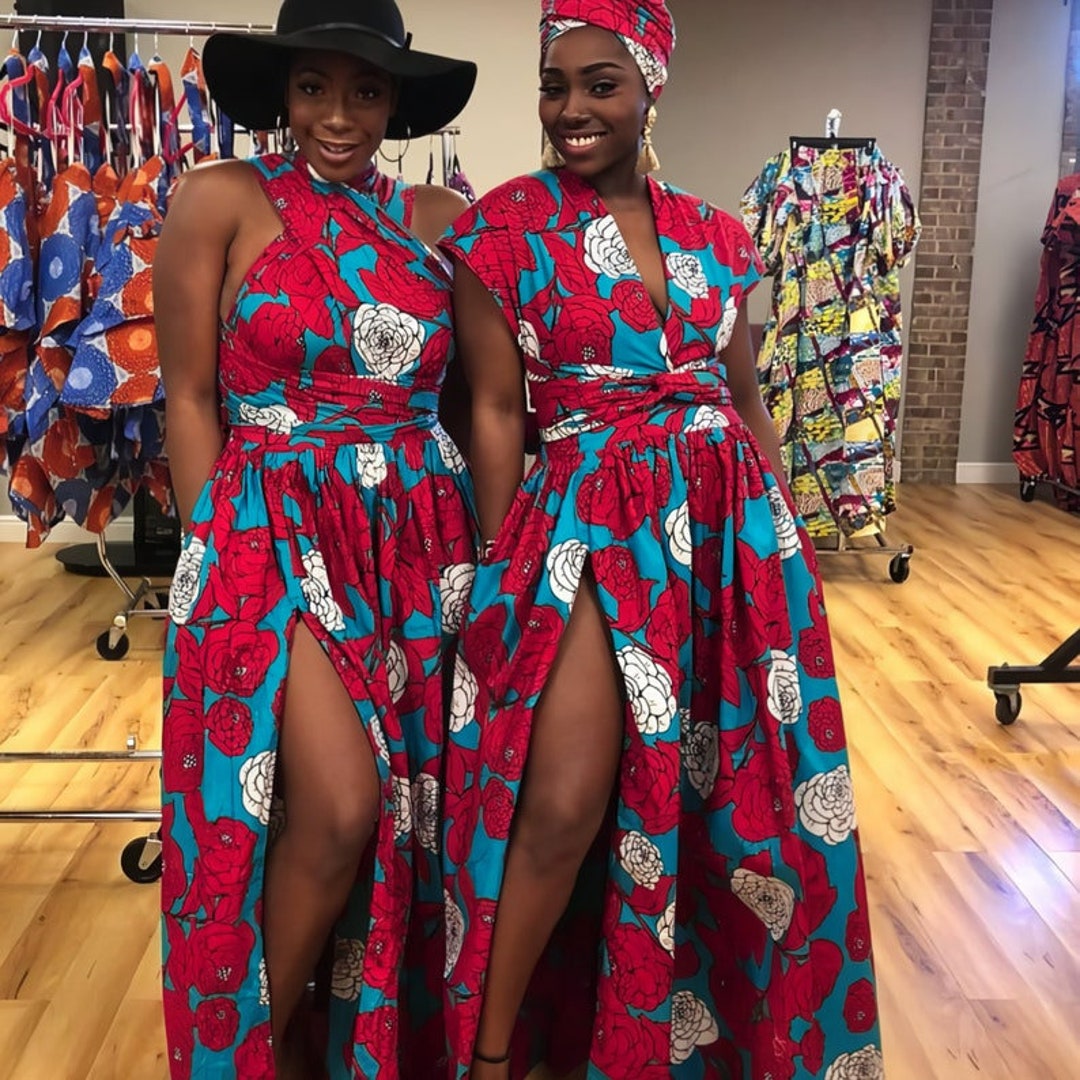 African Wrap Dress African Infinity Dress African Maxi Etsy