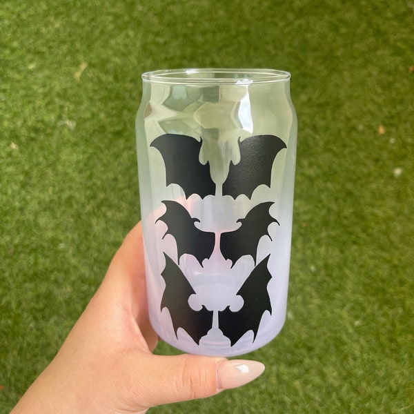 Bat Boys Purple Gradient Glass Cup