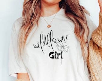 Wildflower Girl Shirt: Boho Artist Tee, Free Spirit
