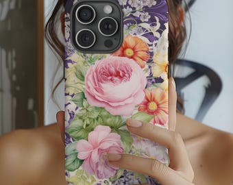 Pink Floral Phone Case: French Country Style, Impact Resistant