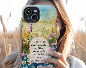 Scripture iPhone Case Floral Collage Phone Cover Spiritual Cell Phone Case Christian Merch Anxiety Relief Gifts JW Pioneer Gift Pixel9