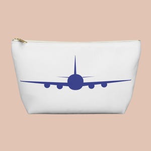Travel Accessories Flight Attendant Gift World Traveler Makeup Bag Cabin Crew Pouch Aviation Gifts Female Pilot Graduation Idea Blue Plane