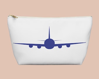 Reise-Accessoires Flugbegleiter Geschenk Weltreisende Make-up Tasche Cabin Crew Pouch Luftfahrt Geschenke Pilotin Graduierung Idee Blaues Flugzeug