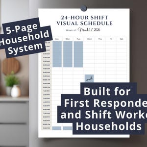 Shift Worker Household Planner | Rotating Schedule Organizer | First Responder Family Printable | Shift Work Planning System