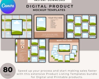 Editable Canva Templates for PLR Mockups, Digital Product Display, Customizable Designs, Easy Drag-and-Drop