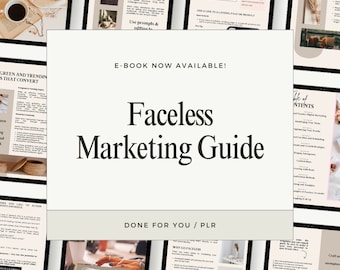 Faceless Digital Marketing Guide with PLR, Passive Income Ebook for Introverts, Done For You Instagram Strategy, Private Label Rights
