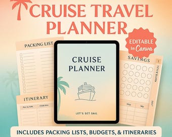 Ultimate Cruise Planner Printable, Family Cruise Vacation Organizer, Cruise Trip Itinerary, Excursion Tracker, Nautical Travel Journal PDF