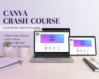 Canva Crash Course PLR Ebook With Resell Rights, Beginner Tutorial, Instant Download