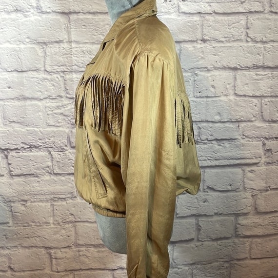 Vintage silk western cowgirl tassel/ fringe shirt… - image 4
