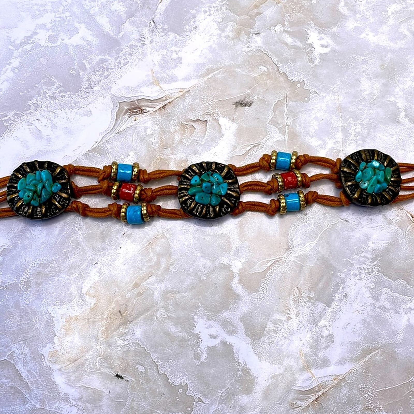 Cool Bohemian Turquoise and Metal Rope Belt - Etsy display picture 3
