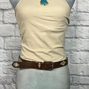 Vintage Aztec Style Leather Belt