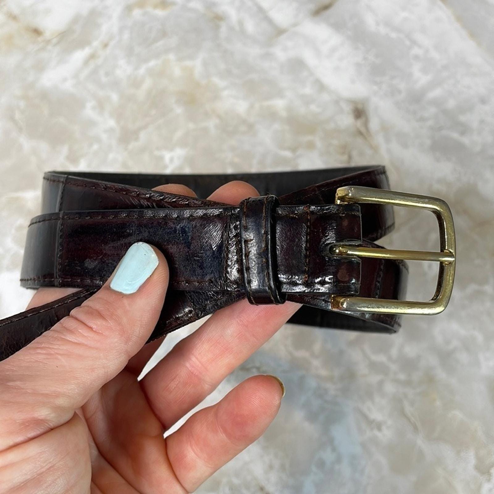 Vintage 80\'s Eelskin and Leather Avant Garde Belt 80s Avant Garde Belt - Etsy main image 4