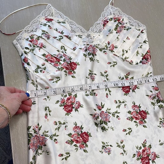 Vintage Sedú floral satin slip dress/chemise - image 8