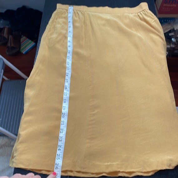 Vintage Evan Picone mustard color silk skirt - image 6