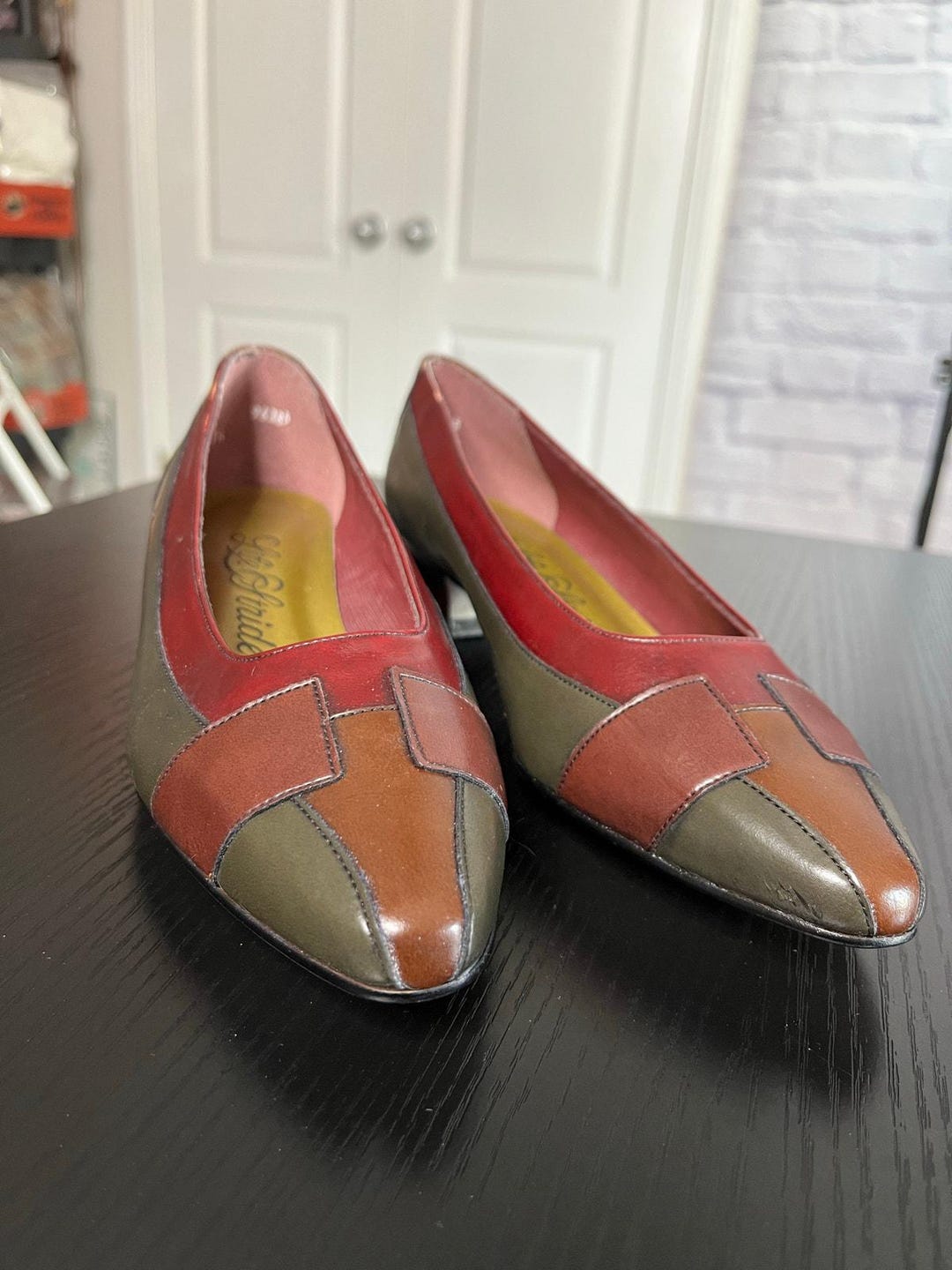 Earthy Colorblock Vintage Unworn Grandma Chic Life Stride Colorblock Pumps in Earthy ...