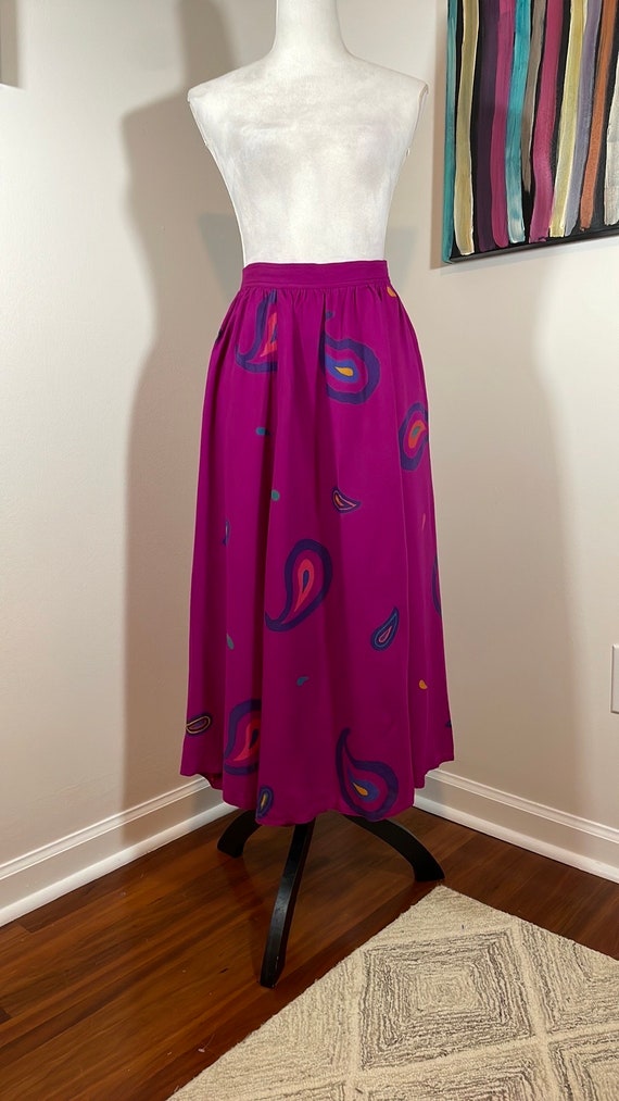 Vintage 80's Liz Claiborne Paisley Dirndl Skirt
