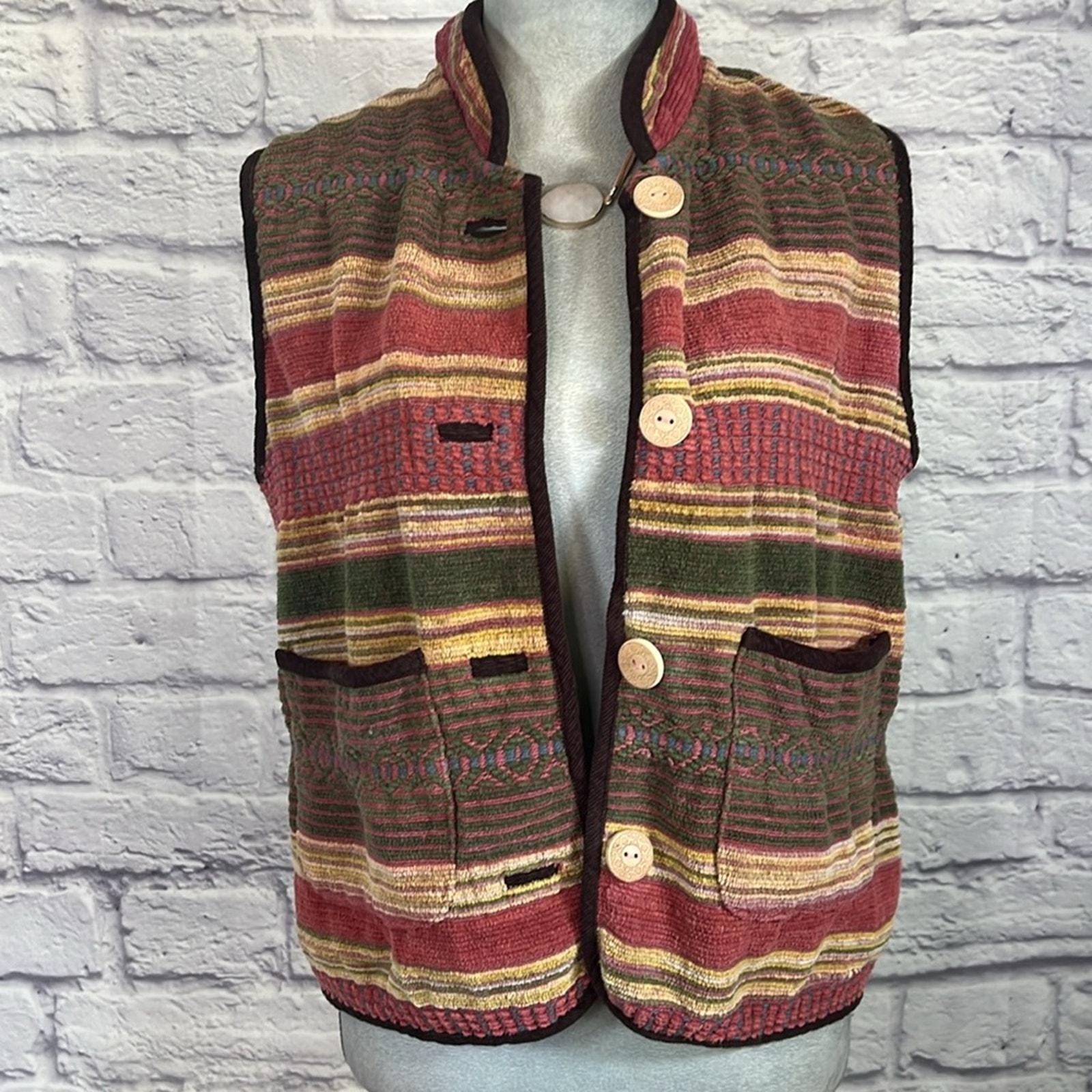 Size 34/36 Vintage 1930s Double Breasted Belt Back Striped