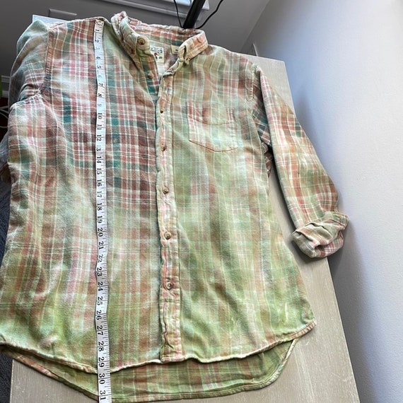 Reworked/Upcycled bleached and dyed flannel shirt - image 5