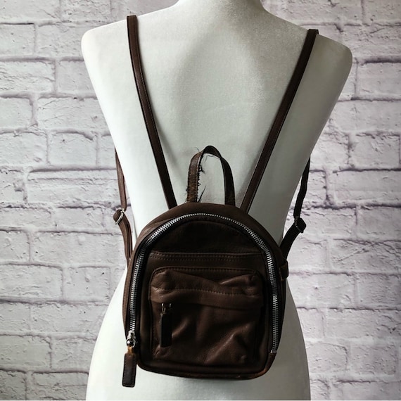 Vintage Fossil Genuine Leather Mini Backpack