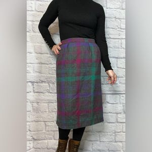 ヴィンテージカントリーサバーバンズウールチェックスカート