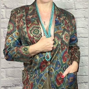 Vintage 90’s Danielle B Colorful Aztec Blazer