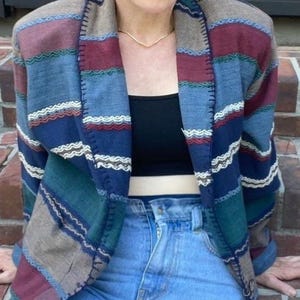 Vintage Western/Aztec Blanket-stitched  blazer/jacket