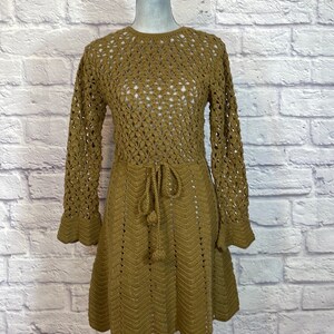 Vintage OOAK handmade crochet midi dress