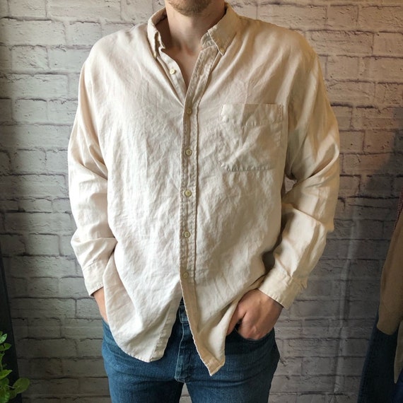 Vintage J.Crew 100% Linen Button Down Shirt