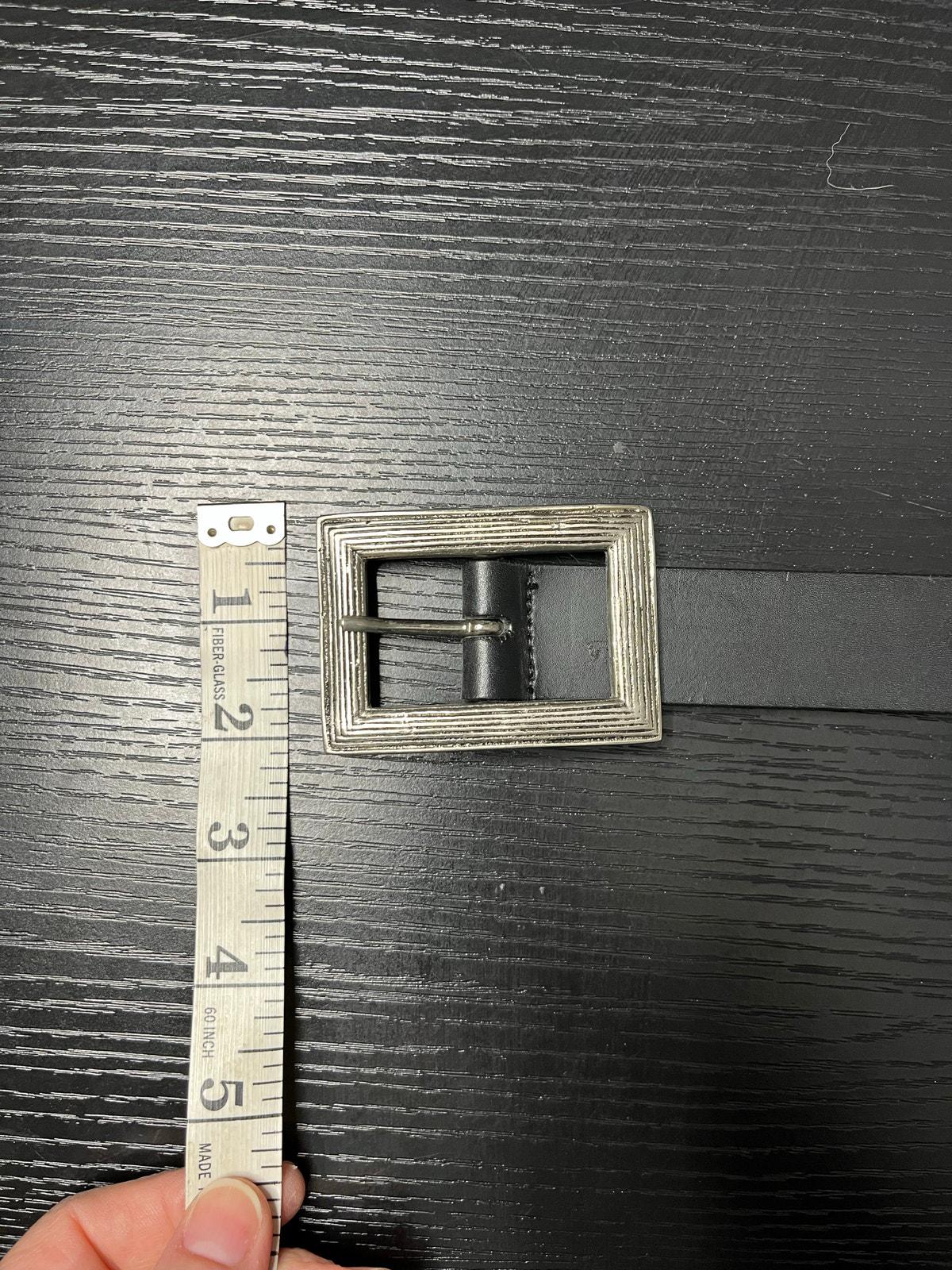 Vintage Linea Pelle Classic Black Leather Belt with Unique Rectangular Buckle Linea Pelle Belts - Etsy main image 2