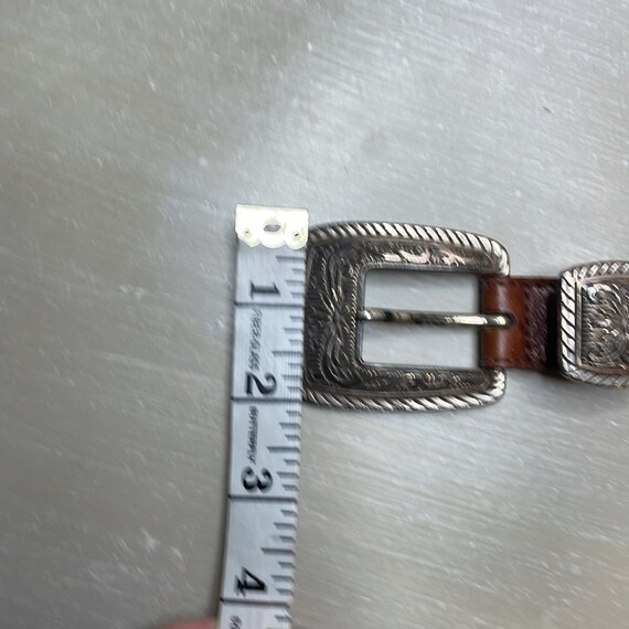 Vintage 90’s Italian leather western style belt - image 4