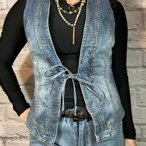 Vintage Y2k V Christina denim vest