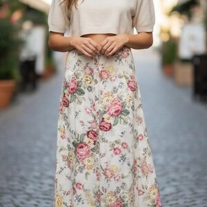 Jupe Imprimé Floral Talbots Marron - Taille 6, Longueur Genou, Occasion Très Bon état