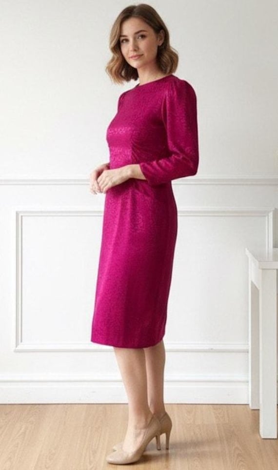 Vintage Liz Claiborne Silk Ruched Midi Dress