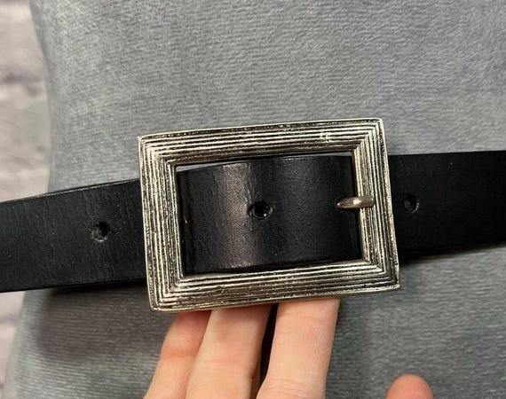 Vintage Linea Pelle Classic Schwarzer Ledergürtel mit  display picture 1