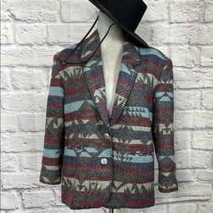 Vintage Western/Aztec Blanket-stitched  blazer/jacket
