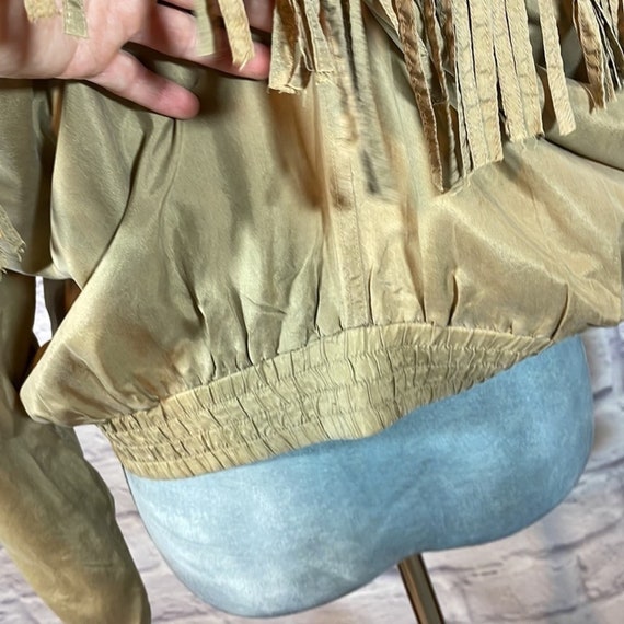 Vintage silk western cowgirl tassel/ fringe shirt… - image 3