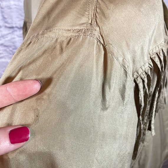 Vintage silk western cowgirl tassel/ fringe shirt… - image 8