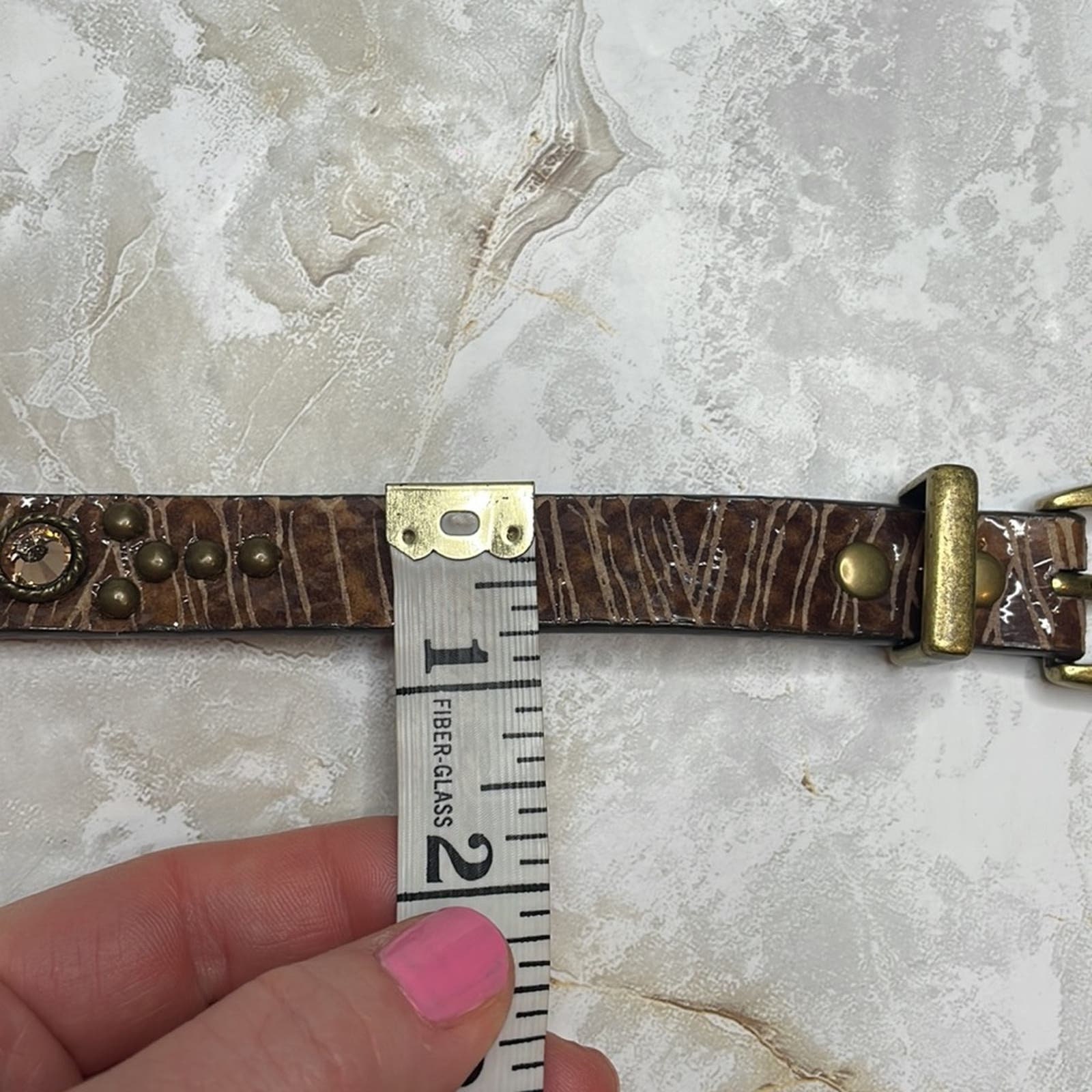 Vintage Cachè Leather Belt with Fabric Covering Vintage Leather Belt by motif56 1990s Made in Europe Braided  main image 4