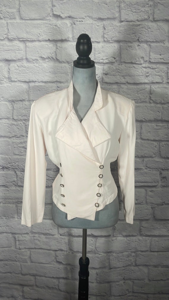 Vintage 80's pastel pink blazer jacket/blouse/shac