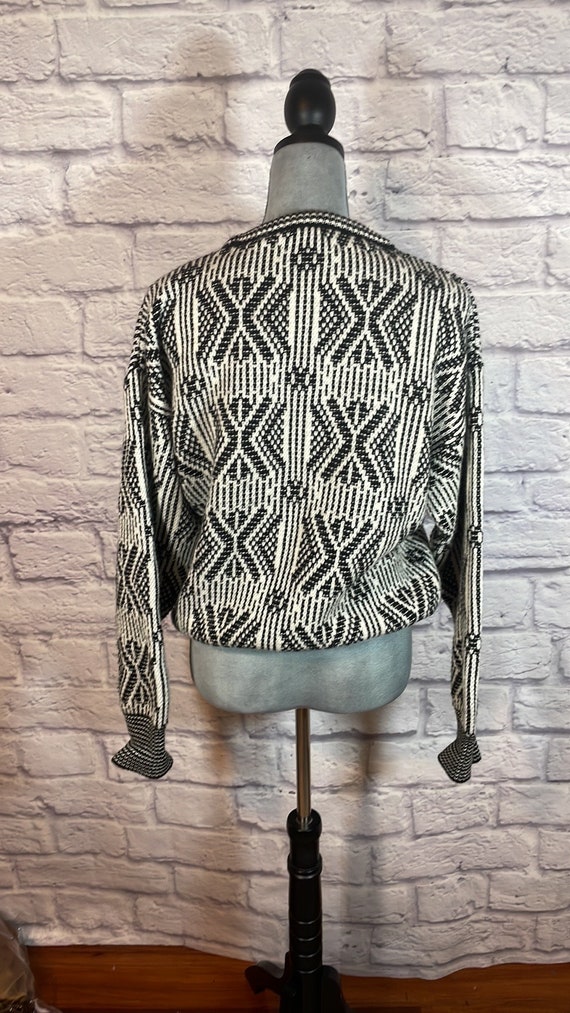Vintage Wool Blend Parisian Men's Sweater with Ge… - image 2