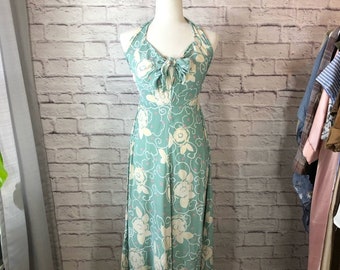 Vintage Zoe 90s Floral Halter Midi Dress