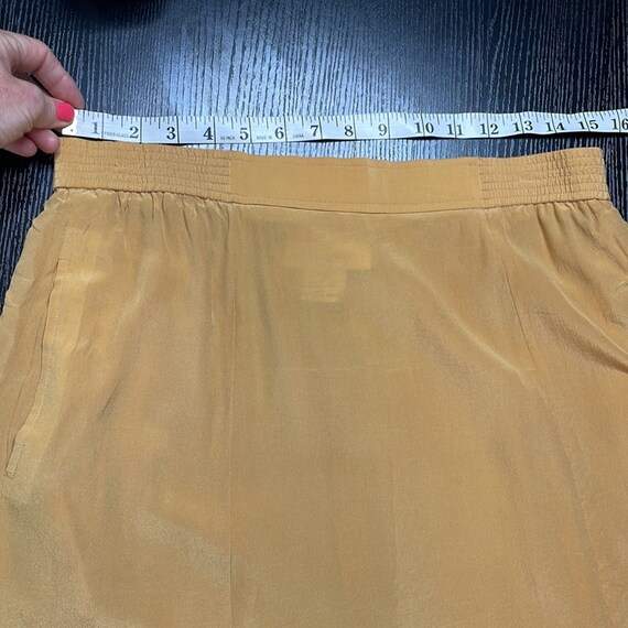 Vintage Evan Picone mustard color silk skirt - image 5