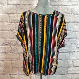 African-inspired retro 90&#39;s &quot;Saved by the Bell&quot; look blouse
