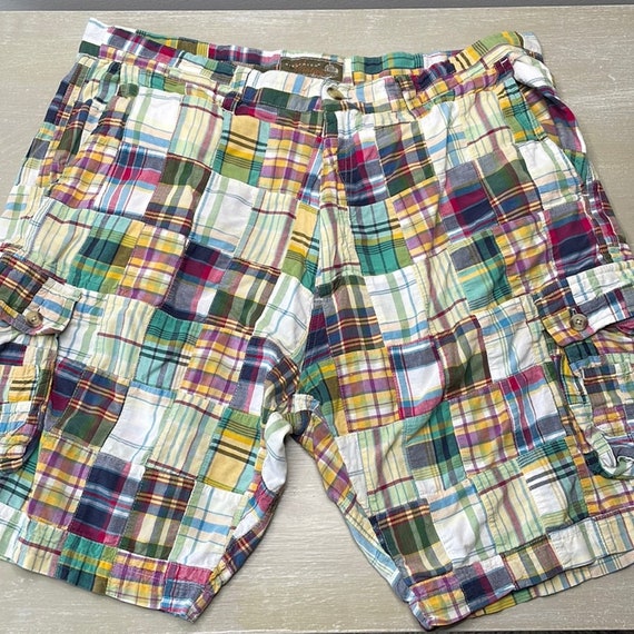 Siegfried Vintage Y2K madras plaid cargo shorts