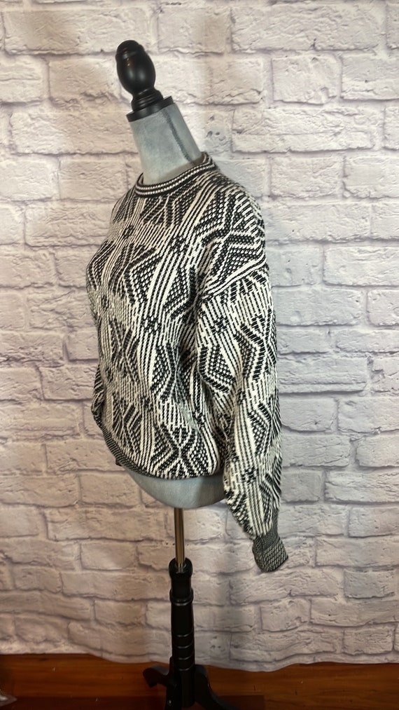 Vintage Wool Blend Parisian Men's Sweater with Ge… - image 3