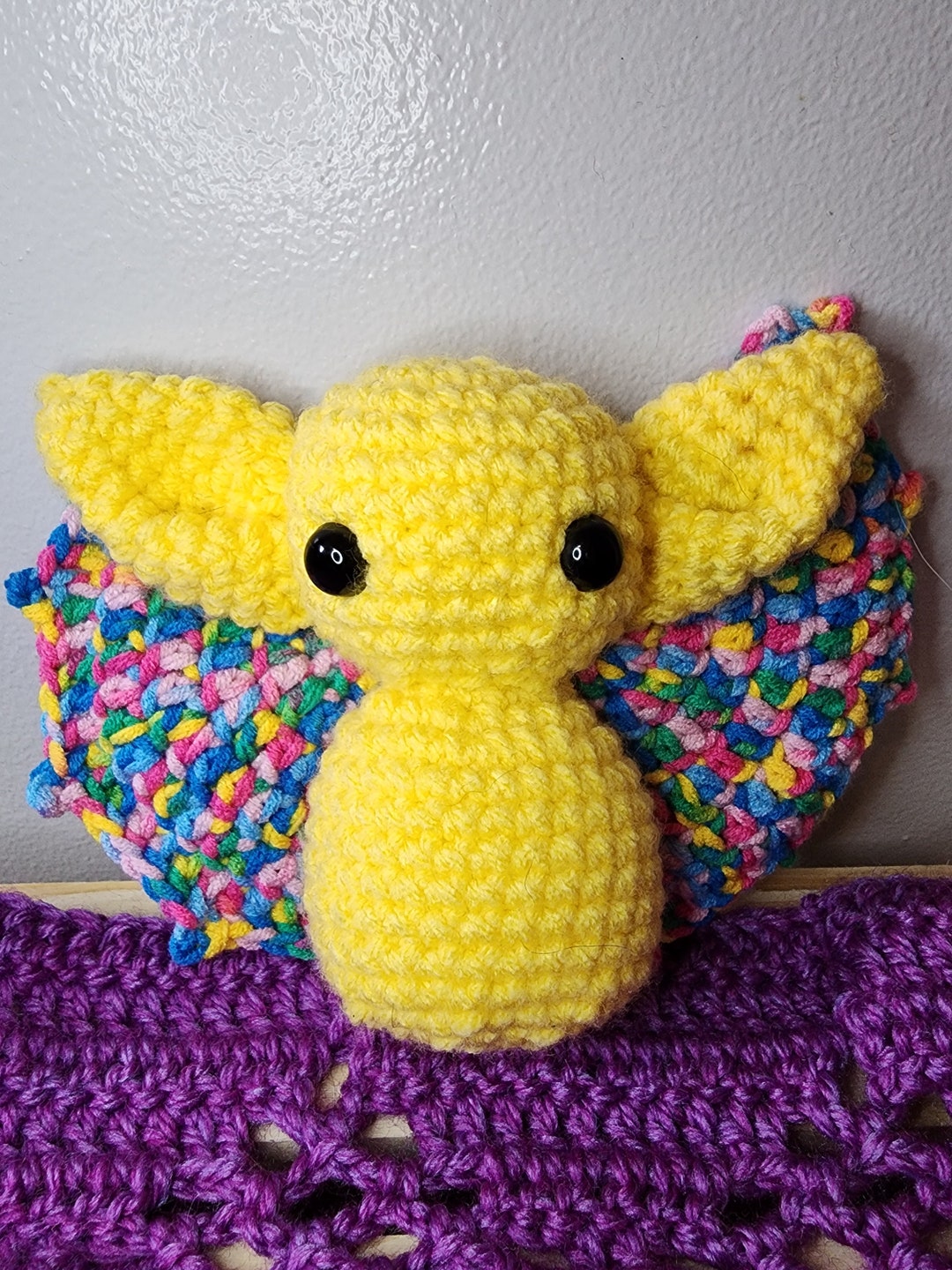 Crocheted Kawaii Bat Amigurumi Plushie Etsy