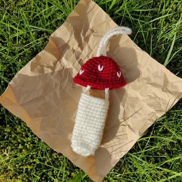 Porte-bâtonnets de champignons | Accessoire au crochet fait main