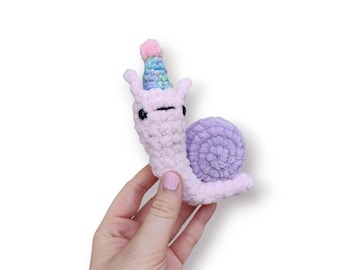 Arty the Party Snail | Birthday Gift, Celebration, Present | Amigurumi Stuffed Animal